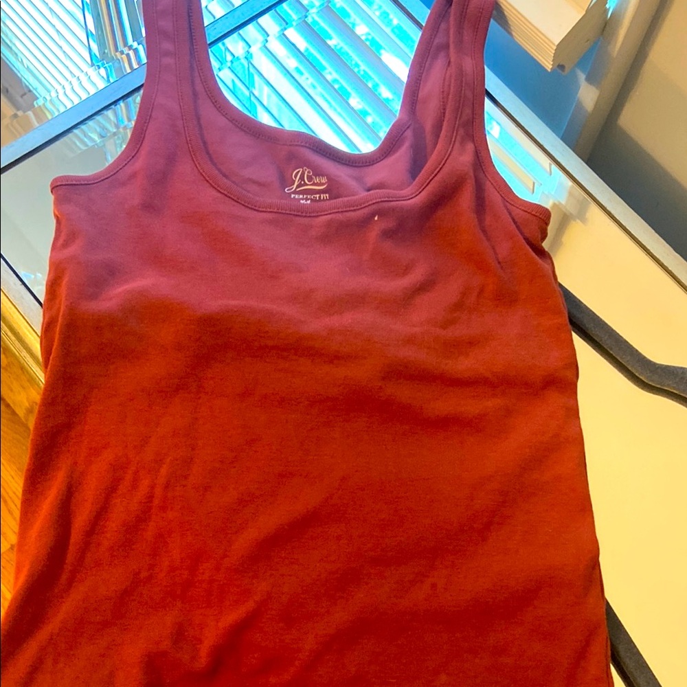 J. Crew Red Fitted Tank Top